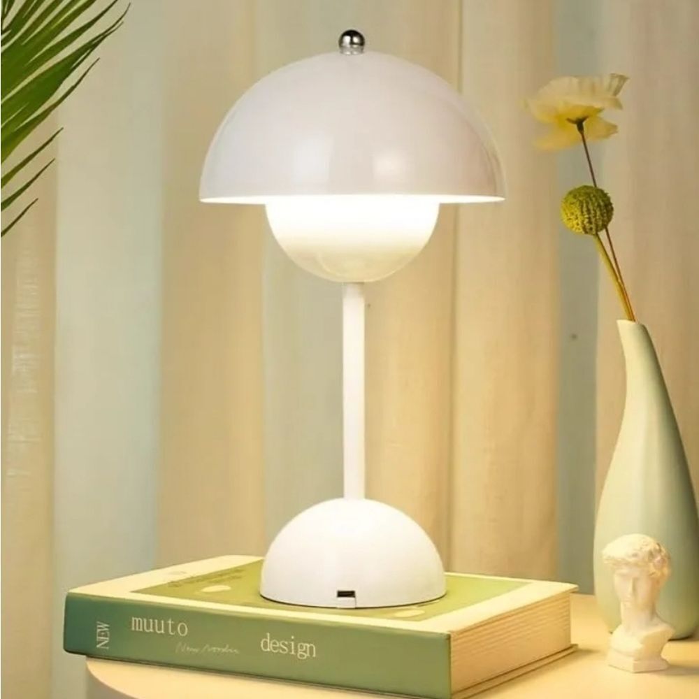 🩵⏭️NIB White Mushroom Dome Rechargeable Tabletop Lamp
